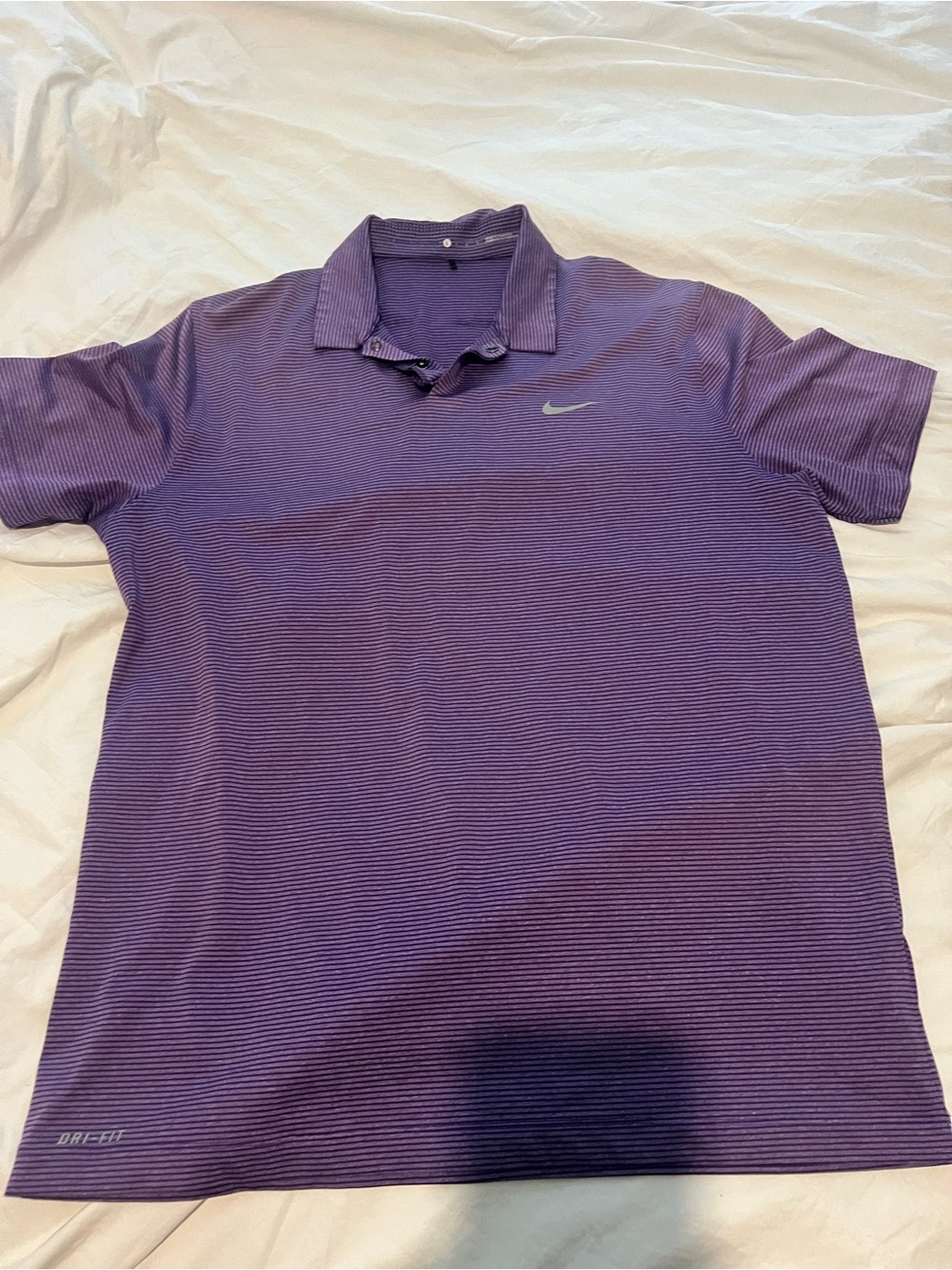 Nike Men's Purple Striped Dri-FIT Polo